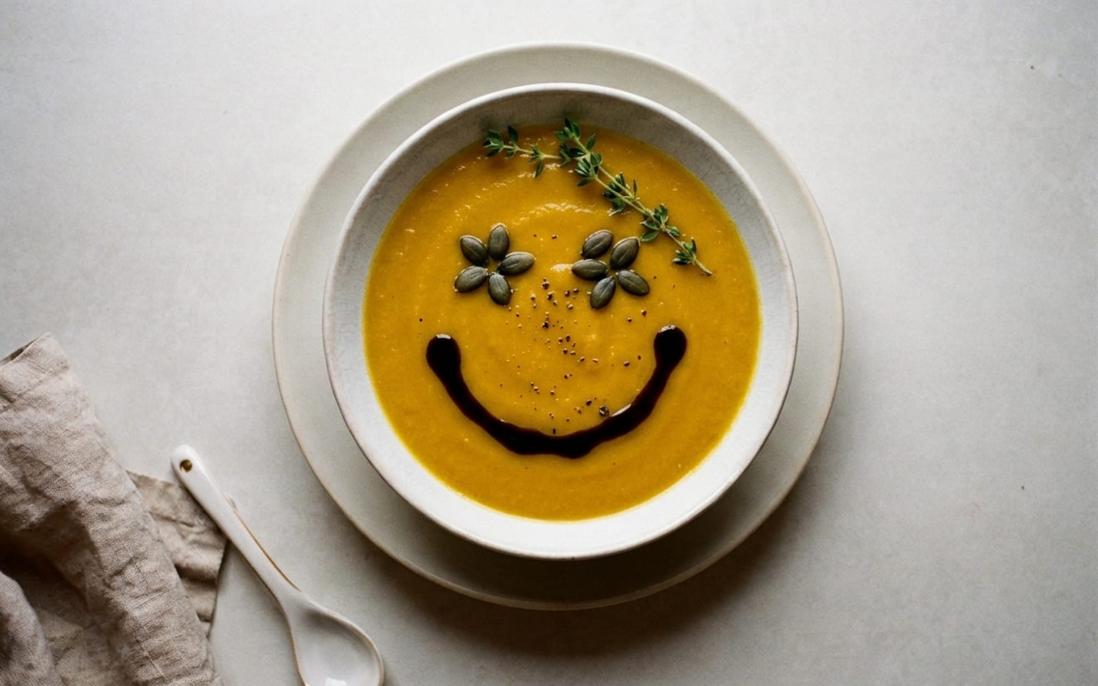 Zuppa con olio, orizzontale