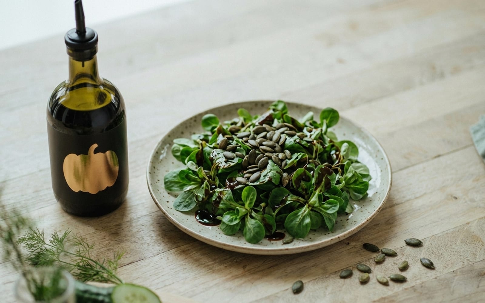Correlato: Valerianella con condimento all'olio di zucca