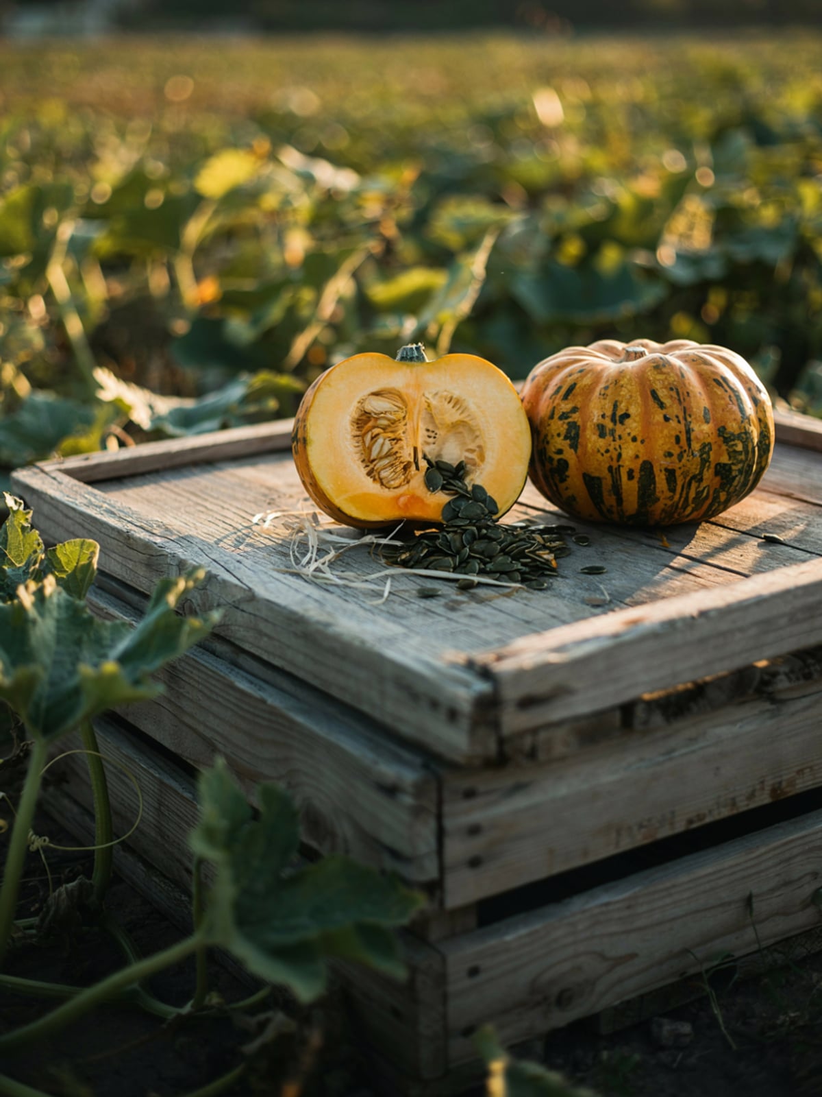Raccolta della zucca oleaginosa della Stiria