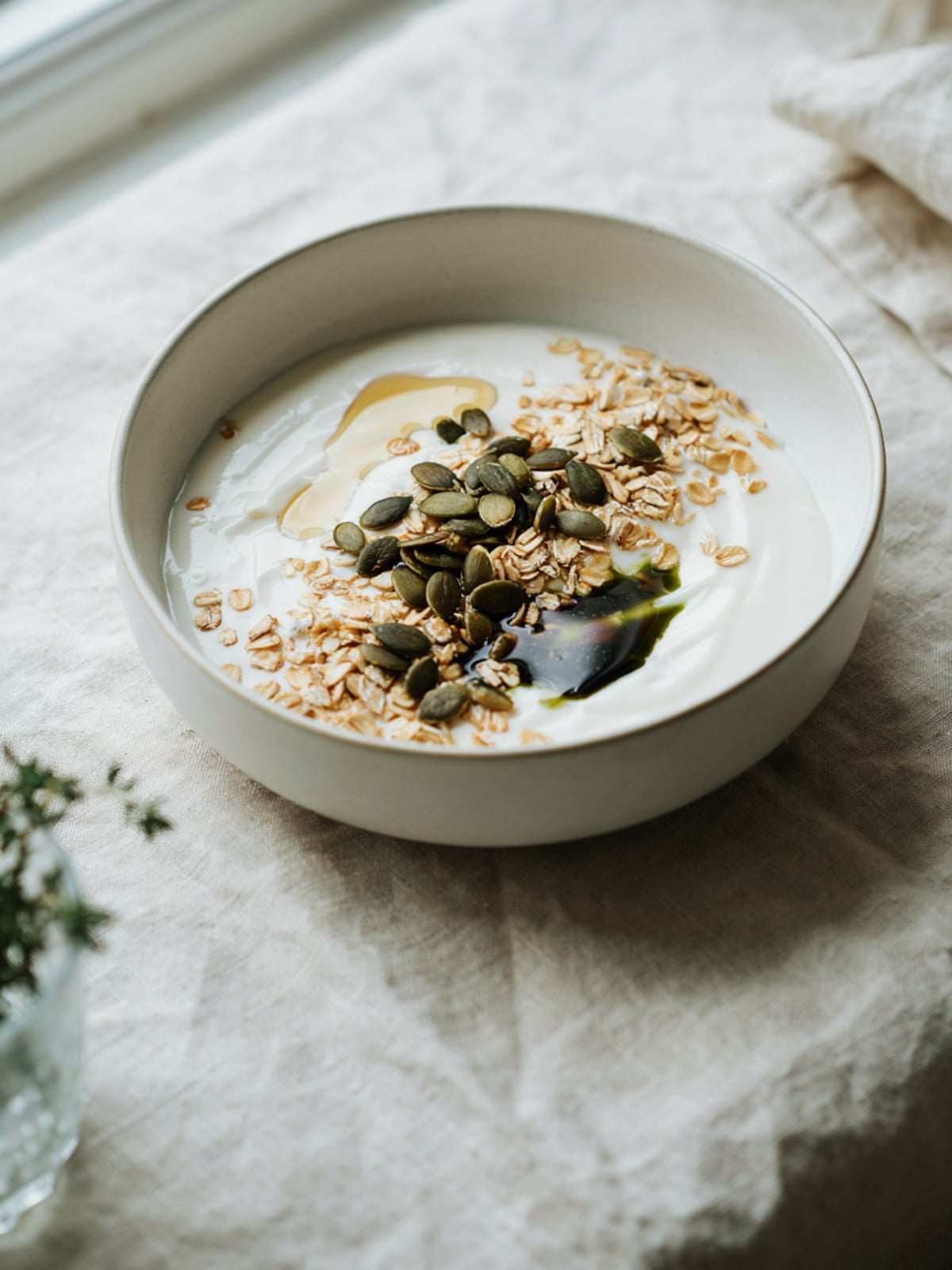 Olio di semi di zucca nel muesli e nello yogurt
