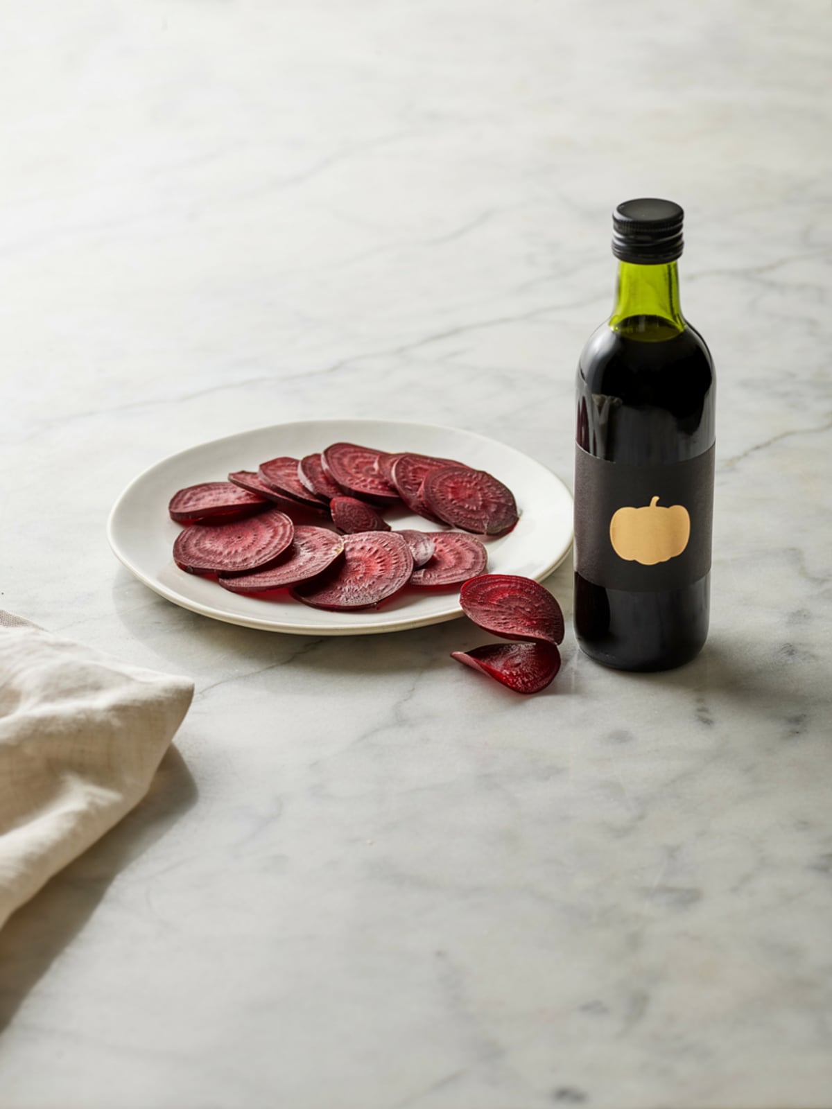 Carpaccio di barbabietola con olio di zucca
