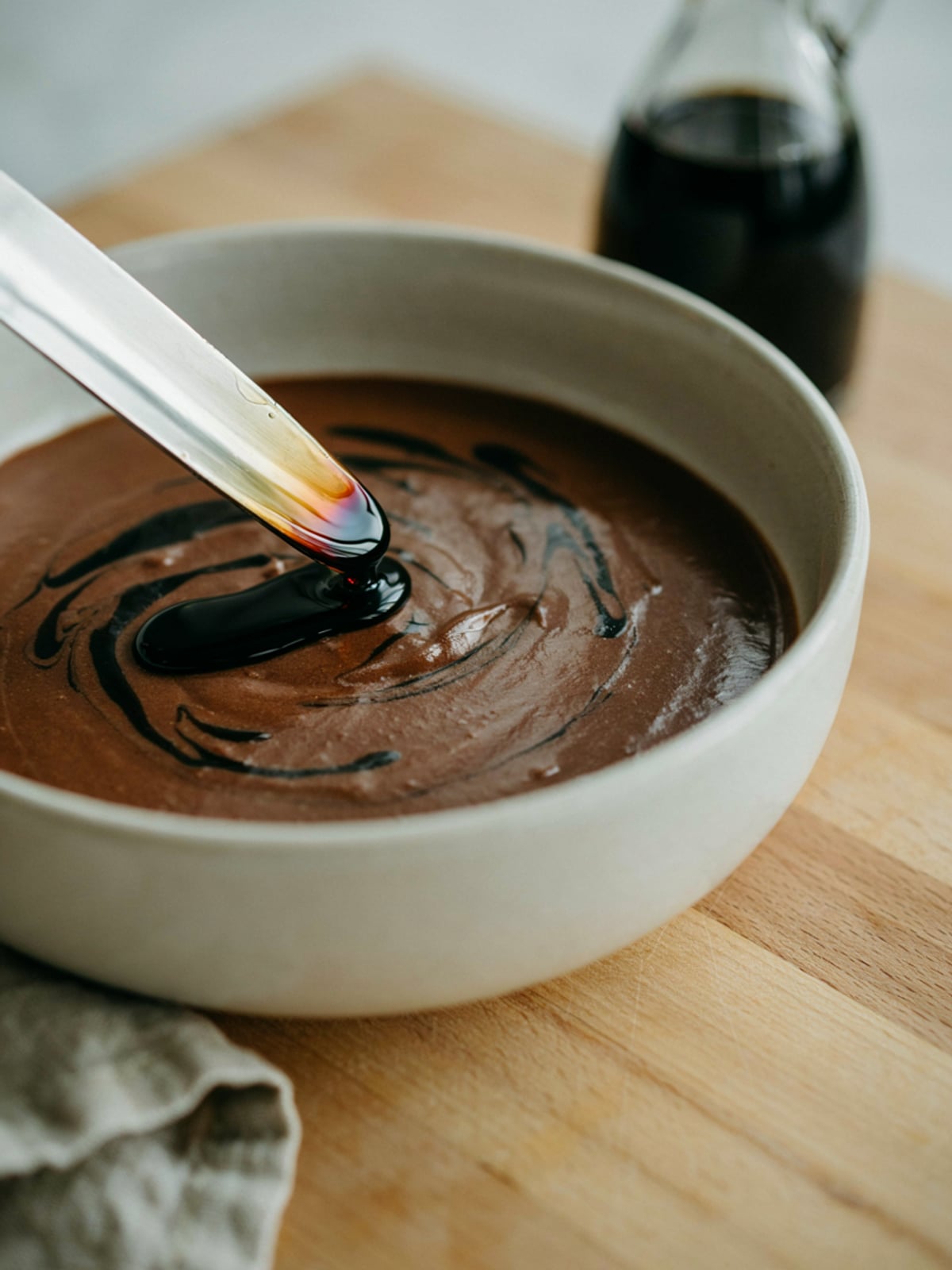 Mousse al cioccolato con olio di zucca