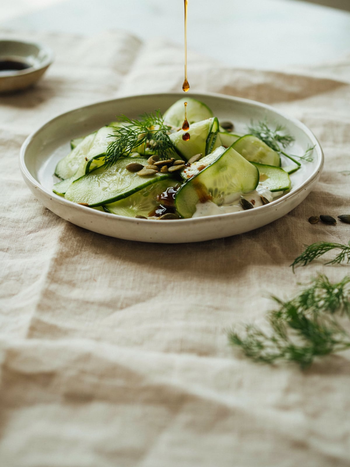 Insalata di cetrioli con olio di zucca