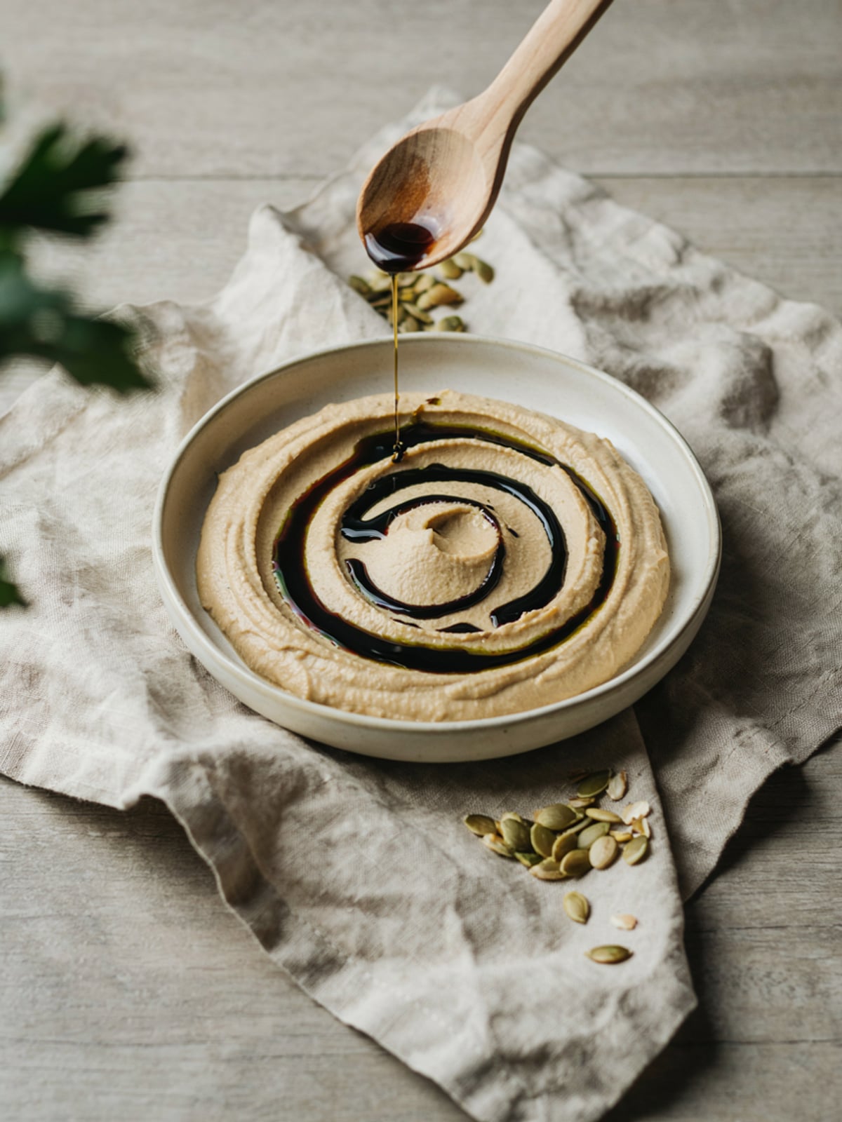 Hummus con olio di zucca