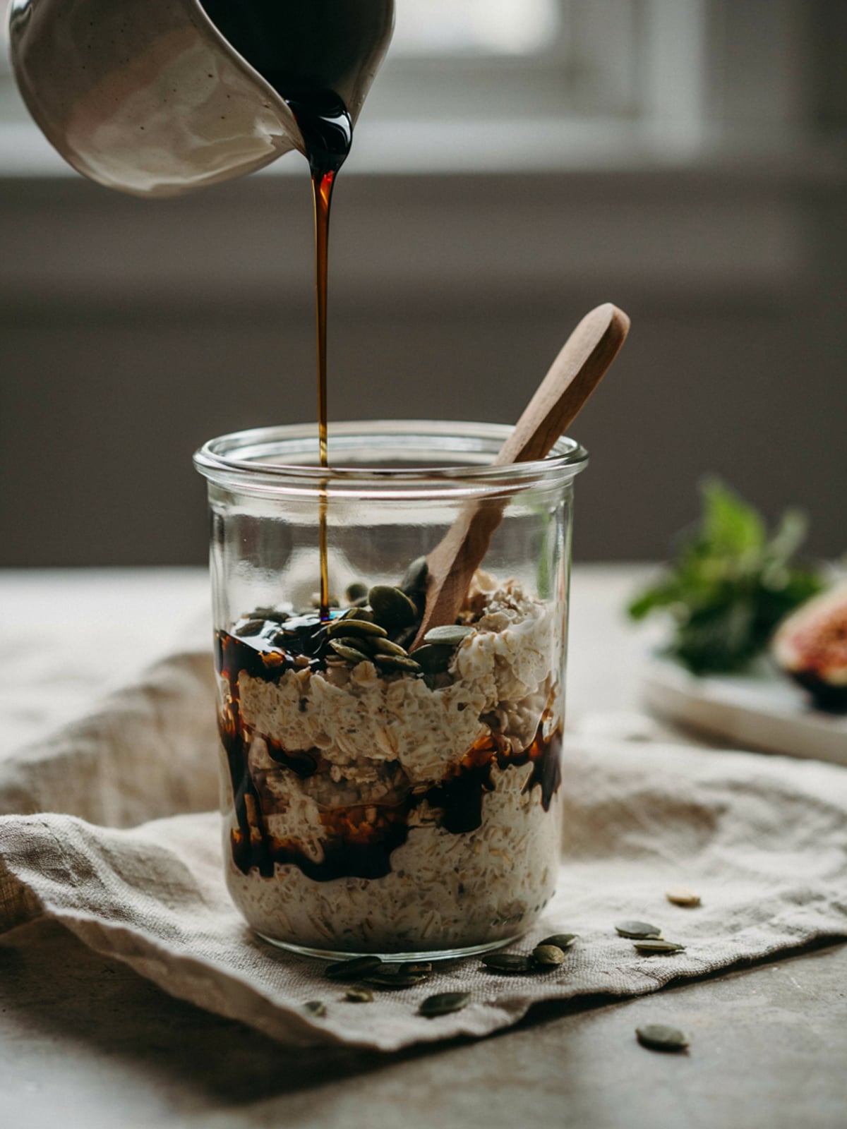 Overnight oats con olio di zucca