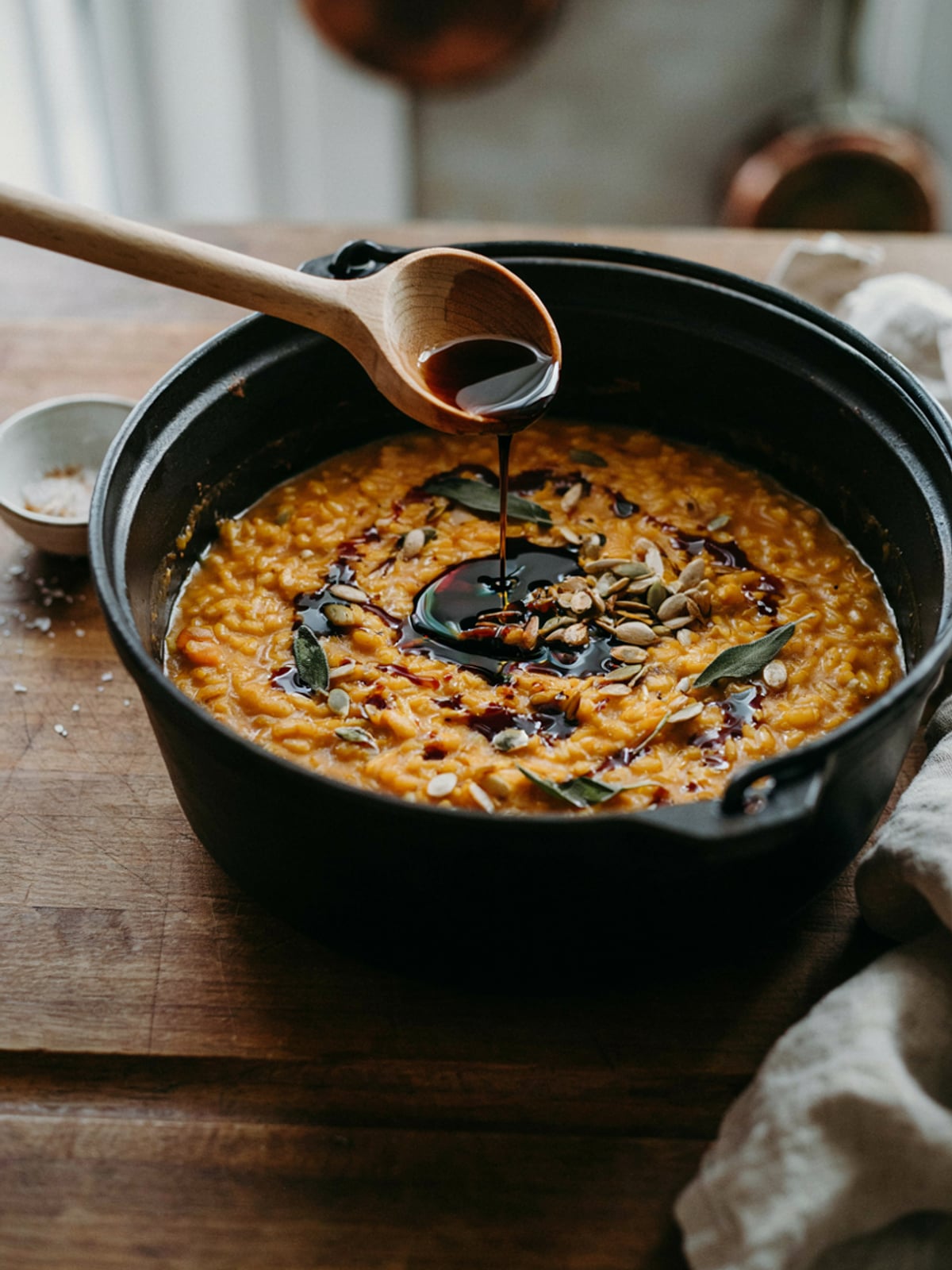 Risotto con olio di zucca